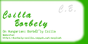 csilla borbely business card